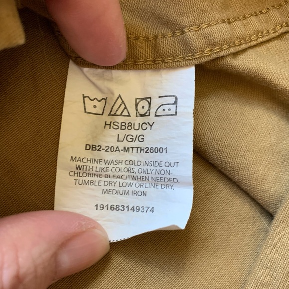 Men’s Short Sleeve Button Down Wrangler Shirt Size L/G Beige/Tan Colour - Picture 2 of 7